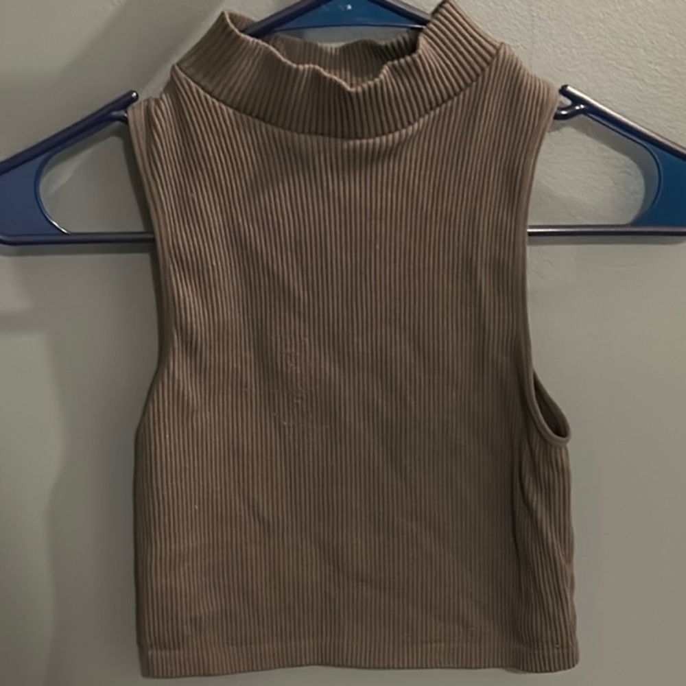Zara Gray Sleeveless Crop Tank Top
